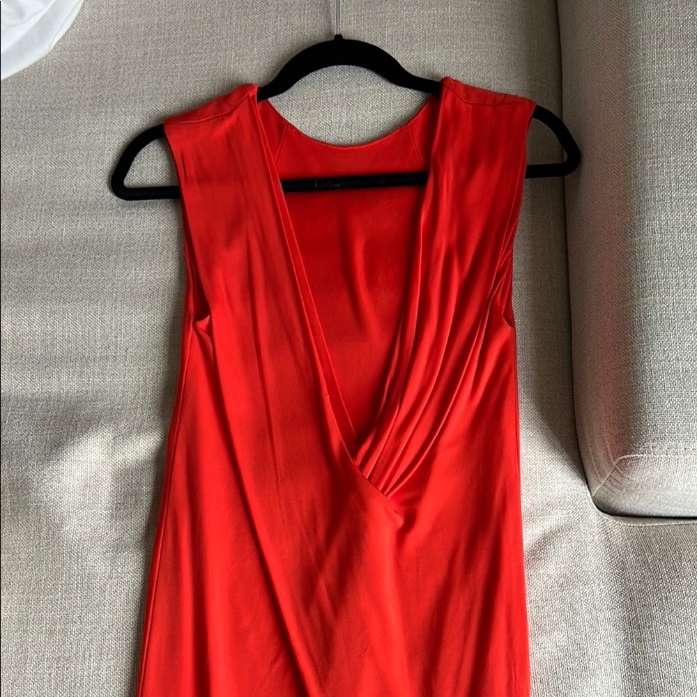 Elegant Orange Sleeveless Dress - Picture 2 of 5